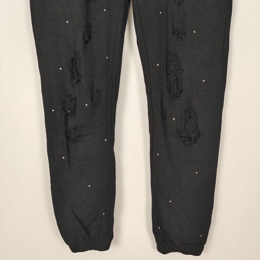 n:PHILANTHROPY Derby Jogger Rhinestone Distressed Women’s Sweatpants Sz S Grunge - Picture 3 of 9